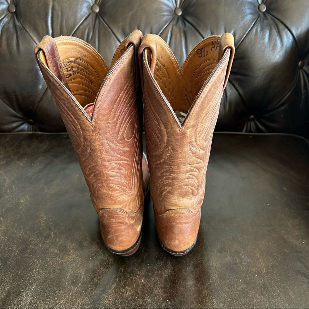 Alberta Boots Women’s Chestnut Leather Western Boots size 9.5AA - Picture 4 of 10